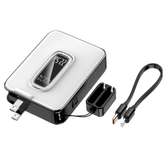 18W 10000mAh Wireless Charger Power Bank With LED Display Screen Lanyard