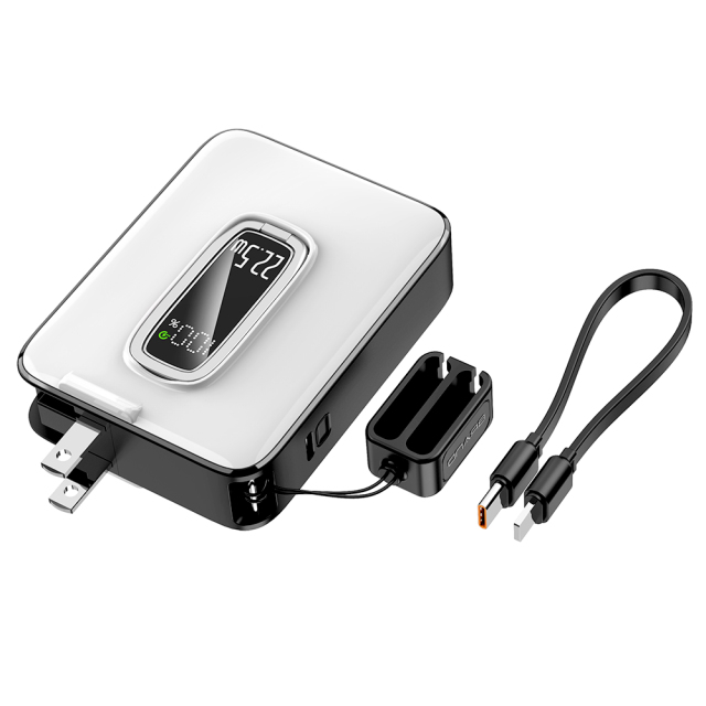 18W 10000mAh Wireless Charger Power Bank With LED Display Screen Lanyard