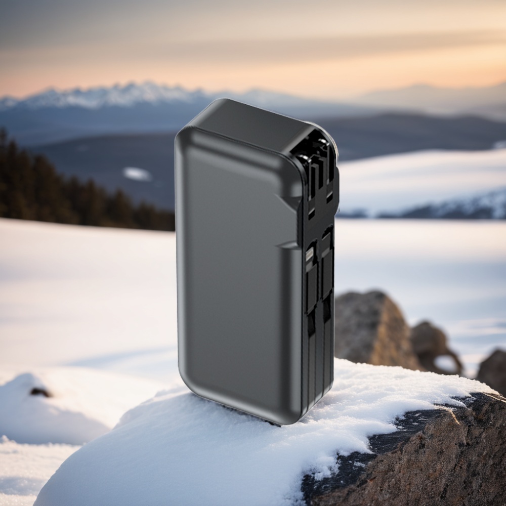 10000mAh Capacity Power Bank Fast Charging with Dual Cable US Plug
