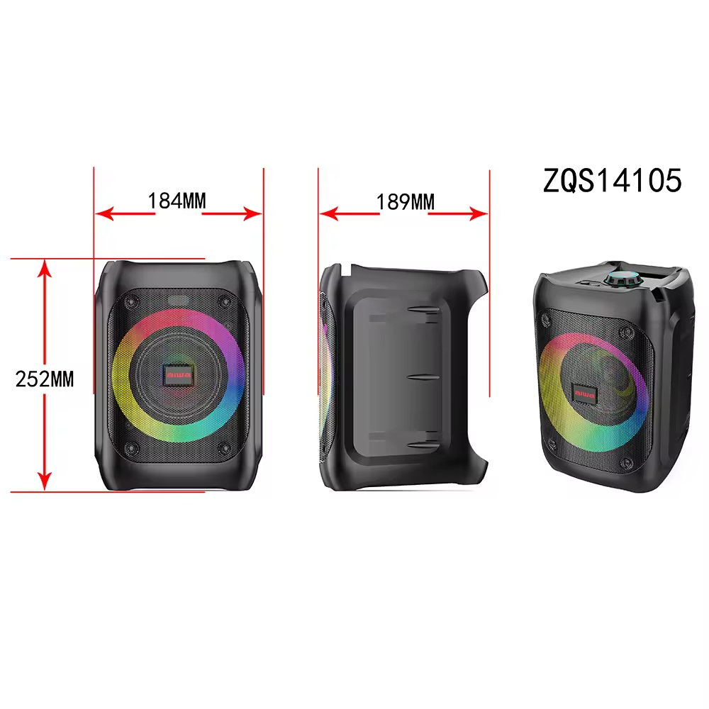 Wireless IPX4  4'' Bluetooth Speakers With RGB Light for Home Party