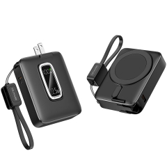 18W 10000mAh Wireless Charger Power Bank With LED Display Screen Lanyard