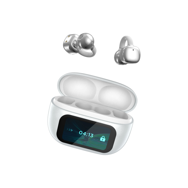 Touchable Wireless Bluetooth 5.4 Ear Clip Earphones With Digital Display