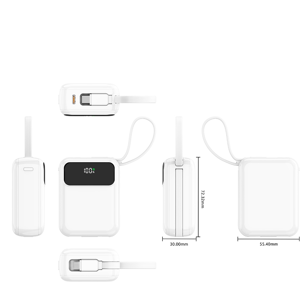 10000mAh Power Banks With Type C Cable LED Power Display