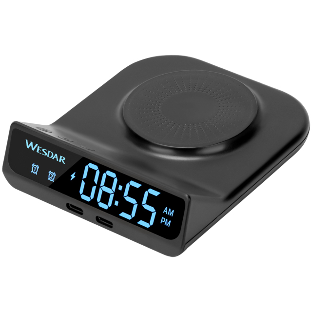 2 in 1 Wireless Charger 15w 10w 7.5w With Alarm Clock
