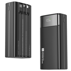 30000mAh Portable Power Bank Build In Three Charging Cable LED Power Display