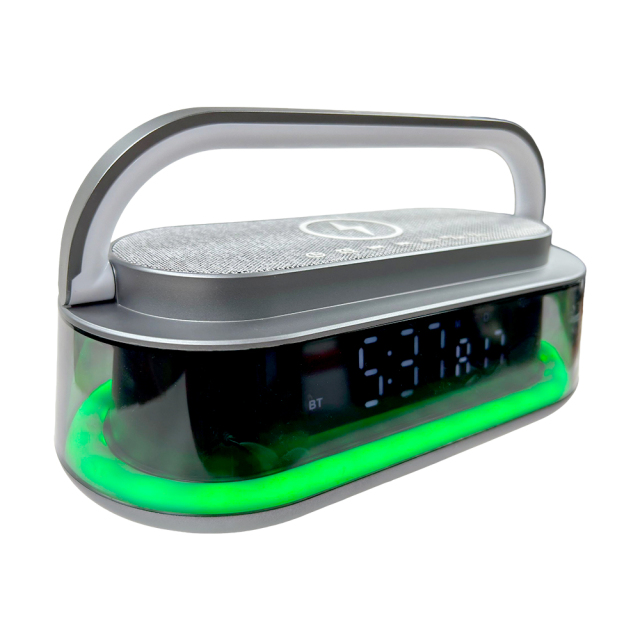 15w Wireless Charger Bluetooth Speaker RGB LED Light Alarm White Noise