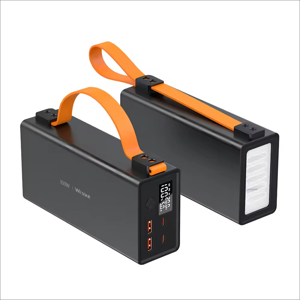 Aluminium Alloy Housing Portable  PD 100W 50000mah Laptop Power Bank with Emergency Flashlight