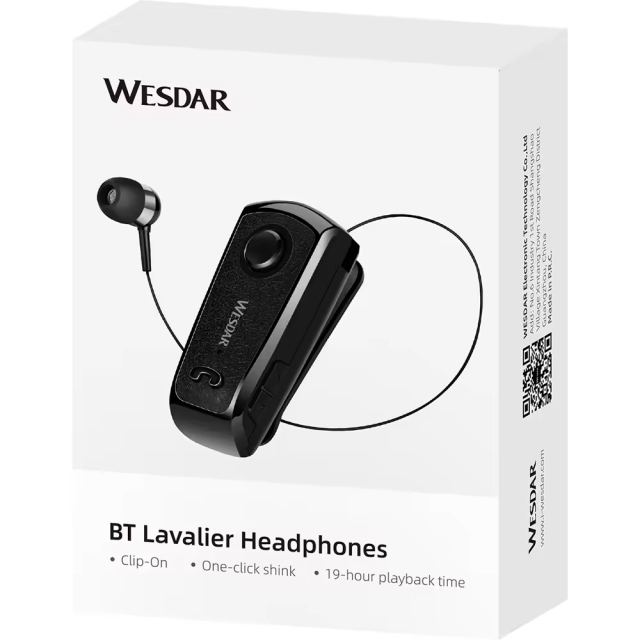 Wireless Bluetooth 5.1 LED Earbuds Retractable Cable Click Vibration Function