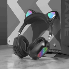 Foldable Cat Ear TWS Wireless Bluetooth Headsets LED Battery Indicator