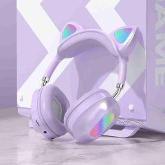 Foldable Cat Ear TWS Wireless Bluetooth Headsets LED Battery Indicator