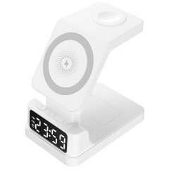 15W Magnetic Wireless Charger Digital Display 4-in-1 Charging Stand
