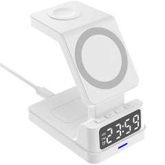 15W Magnetic Wireless Charger Digital Display 4-in-1 Charging Stand