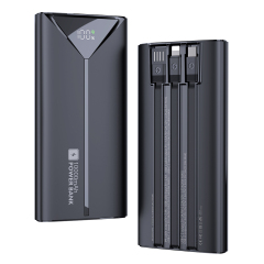 10000mAh Power Bank With Three Types of Charging Cable With LED Power Display