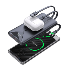 10000mAh Power Bank With Three Types of Charging Cable With LED Power Display