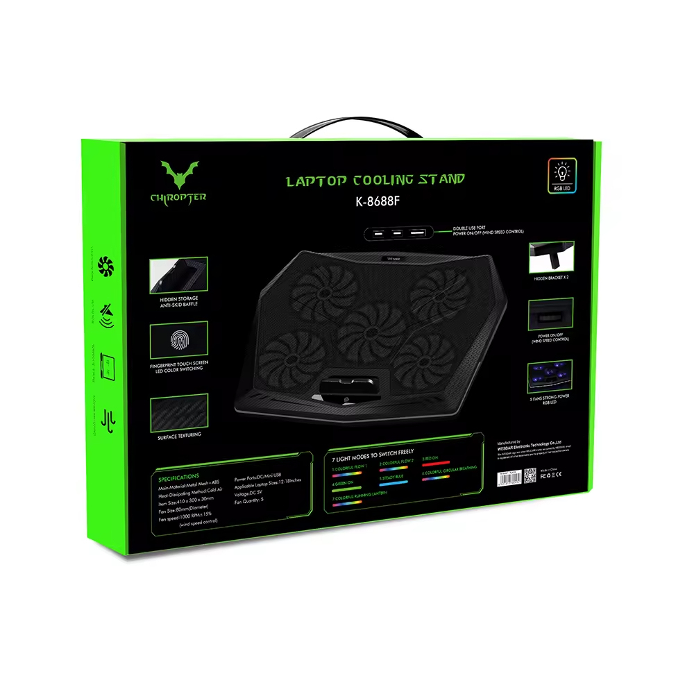 5-Fan Laptop Cooling Pad for Notebook Heat Dissipation