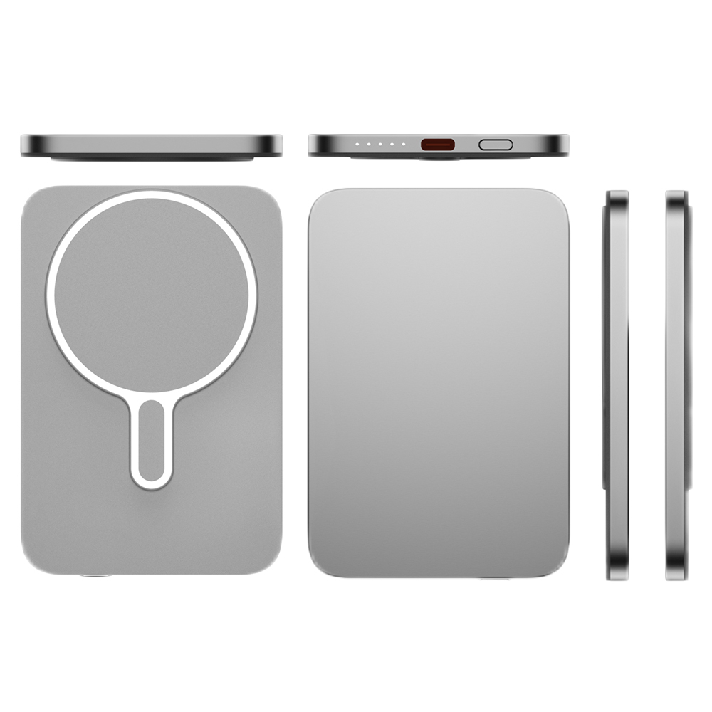 5000mAh Slim Aluminum Wireless Magnetic Power Bank