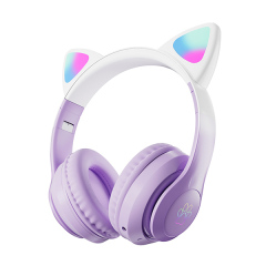 Stylish Cat Over-Ear Gaming Wireless Headphone With RGB Light