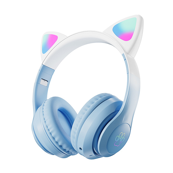 Stylish Cat Over-Ear Gaming Wireless Headphone With RGB Light