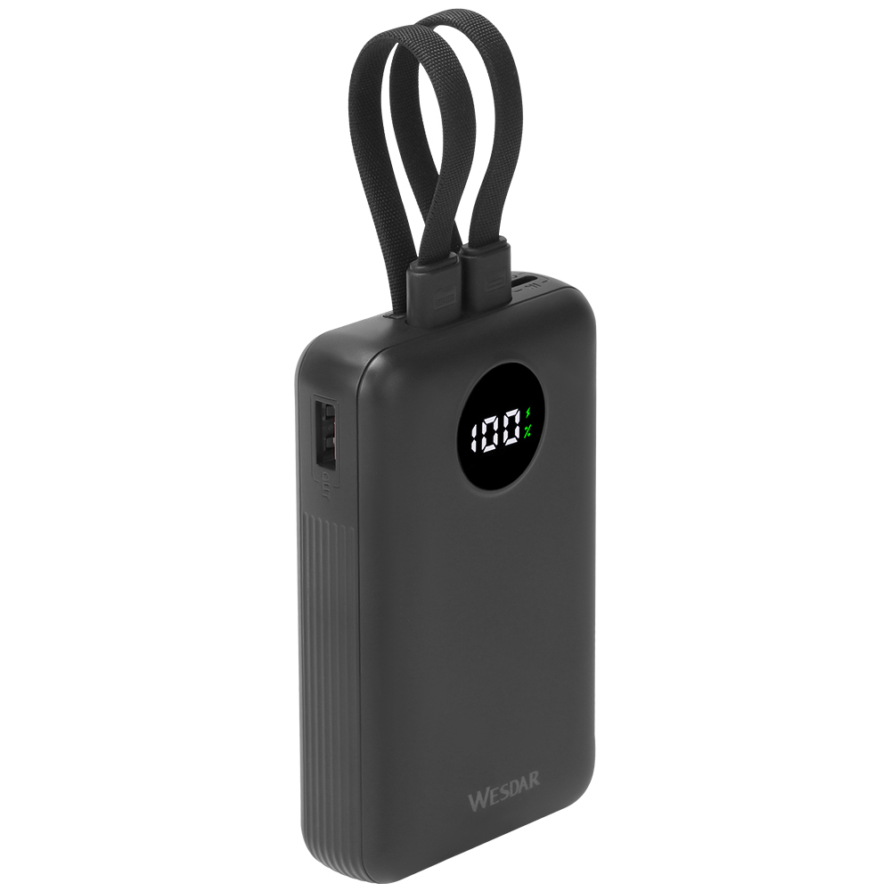10000mAh 35w Portable Power Bank With Two Charging Cable