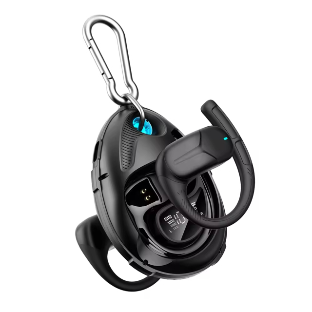 TWS1083 Ear Hanging Earphones with LED Power Display and Lanyard