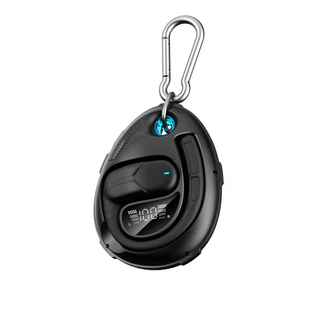 TWS1083 Ear Hanging Earphones with LED Power Display and Lanyard