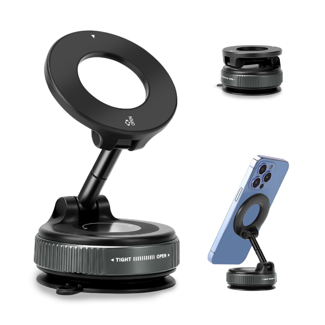 Wesdar Suction Cup Magnetic Car Phone Holder -360° Rotating Foldable Dashboard Mount for All Smartphones