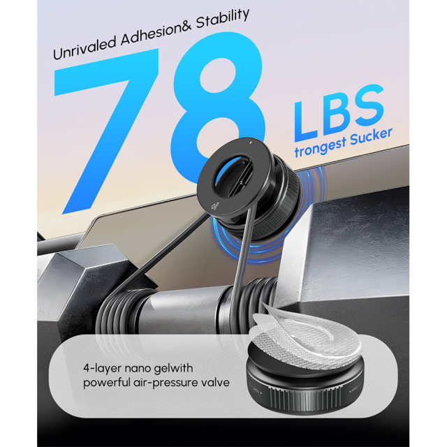 Wesdar Suction Cup Magnetic Car Phone Holder -360° Rotating Foldable Dashboard Mount for All Smartphones