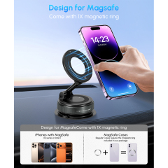 Wesdar Suction Cup Magnetic Car Phone Holder -360° Rotating Foldable Dashboard Mount for All Smartphones