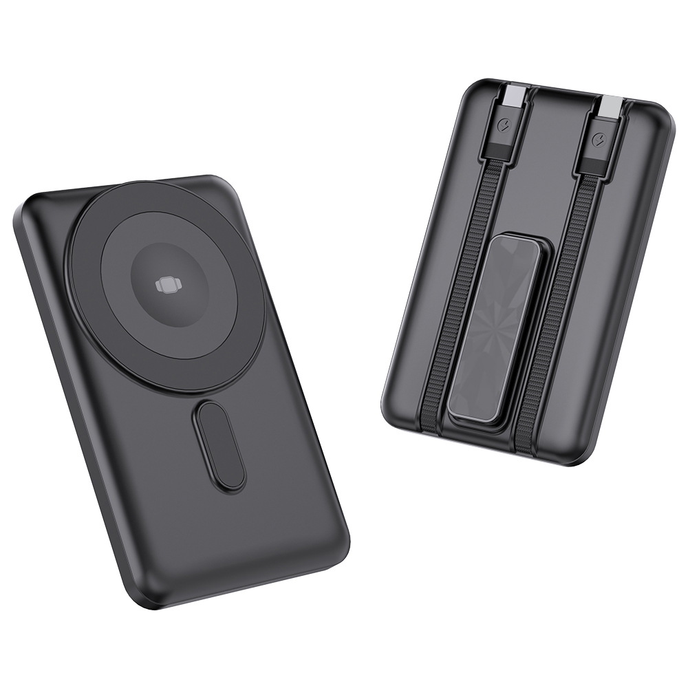 Wireless Charger Power Bank 5000mAh with Built-in Charging Cable