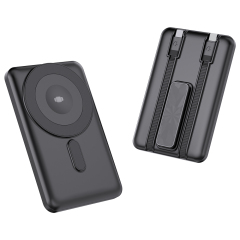 Wireless Charger Power Bank 5000mAh with Built-in Charging Cable