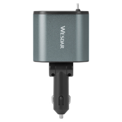 Wesdar Deep Air Grey Car Phone Charger 66w With Two Cable (CE Certificate)