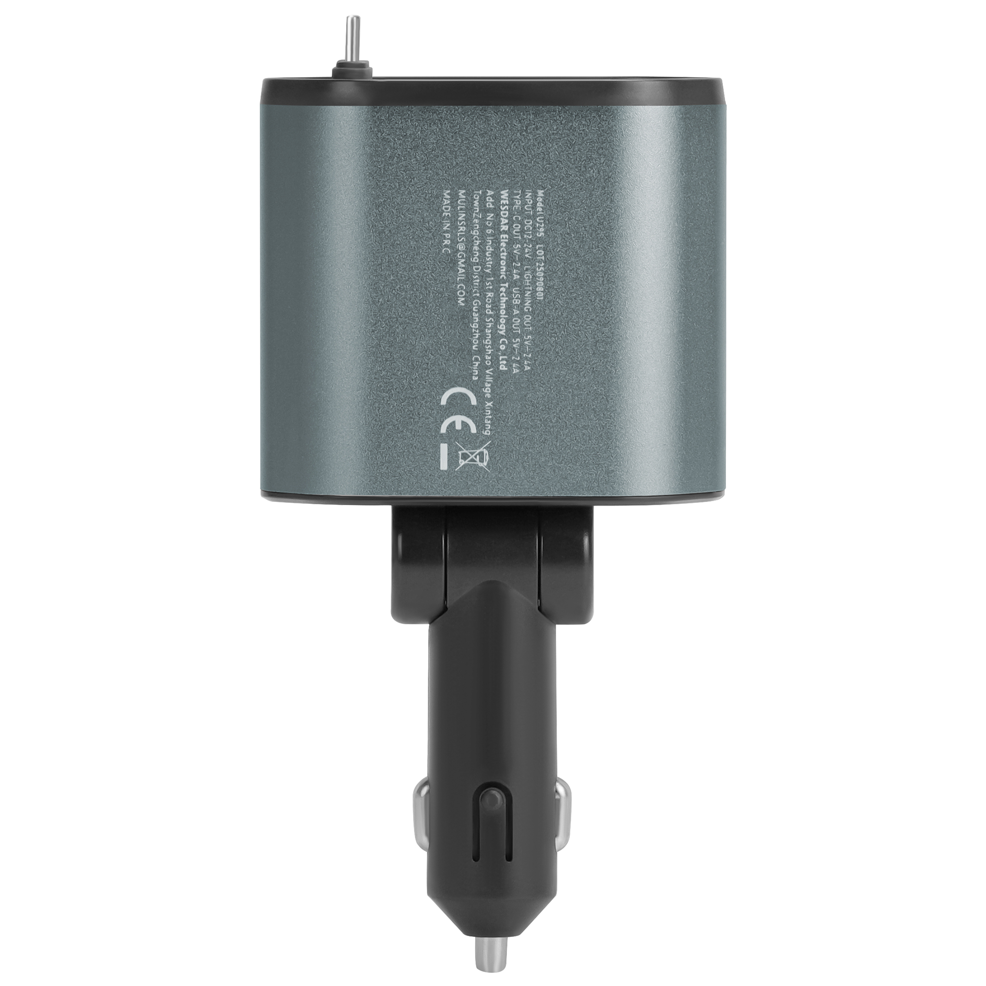 Wesdar Deep Air Grey Car Phone Charger 66w With Two Cable (CE Certificate)