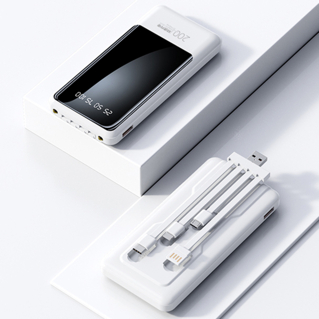 10000mah Portable Power Bank Build In Four Charging Cable