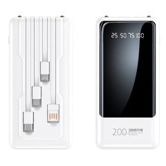 10000mah Portable Power Bank Build In Four Charging Cable