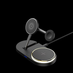 5 In 1 15w Wireless Charger Stand for Phone/Watch/Earbuds Durable Plastic Material