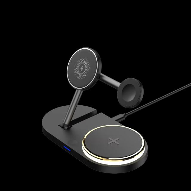 5 In 1 15w Wireless Charger Stand for Phone/Watch/Earbuds Durable Plastic Material