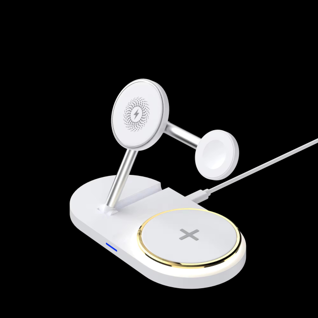 5 In 1 15w Wireless Charger Stand for Phone/Watch/Earbuds Durable Plastic Material