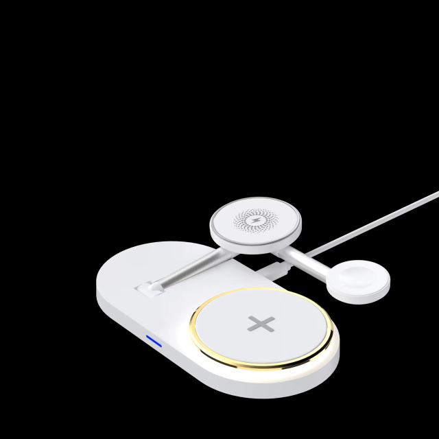 5 In 1 15w Wireless Charger Stand for Phone/Watch/Earbuds Durable Plastic Material