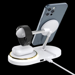 5 In 1 15w Wireless Charger Stand for Phone/Watch/Earbuds Durable Plastic Material