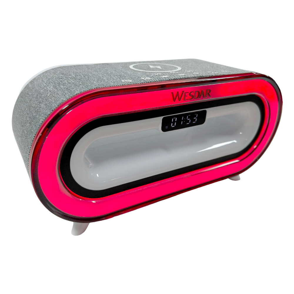 Wireless Charging Speaker with RGB Light 1200mAh Phone Charger