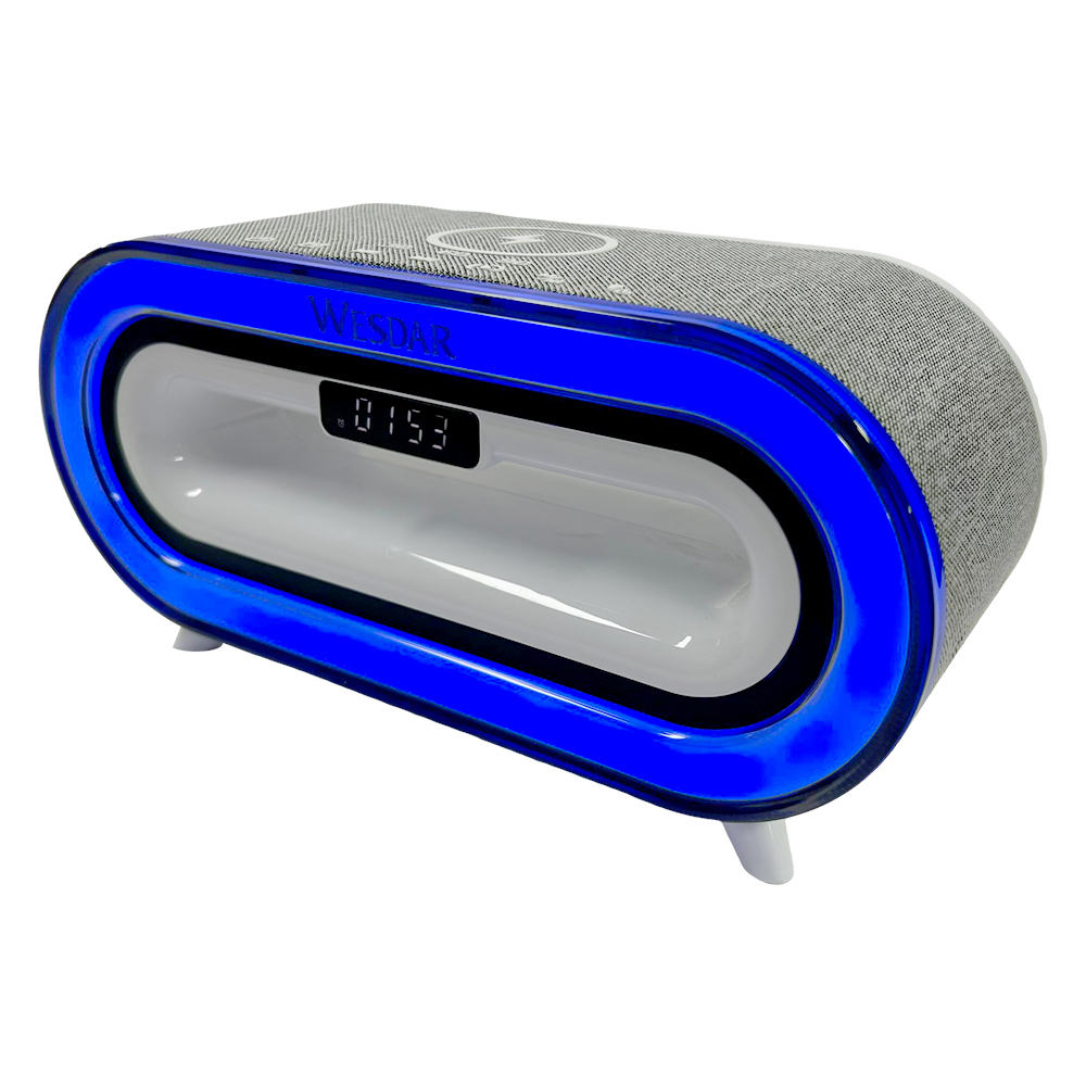 Wireless Charging Speaker with RGB Light 1200mAh Phone Charger