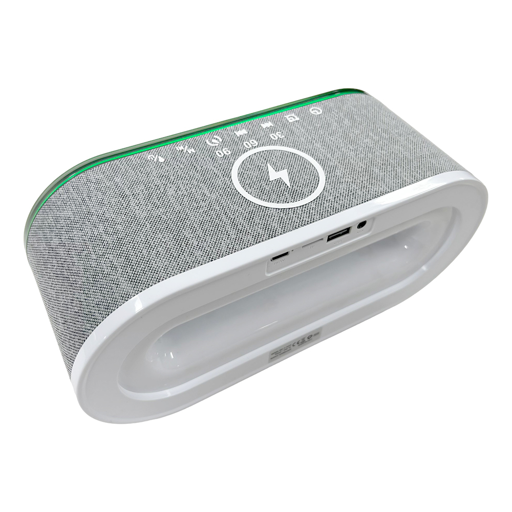 Wireless Charging Speaker with RGB Light 1200mAh Phone Charger