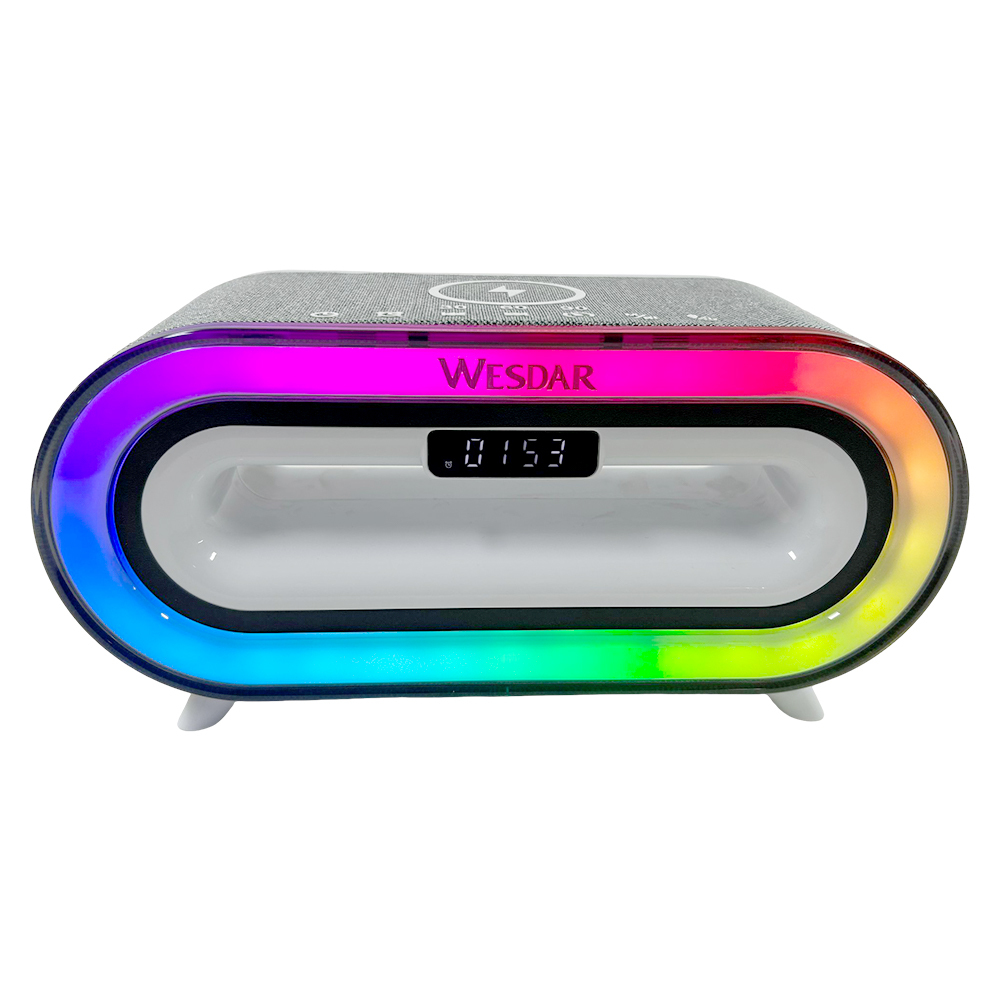 Wireless Charging Speaker with RGB Light 1200mAh Phone Charger