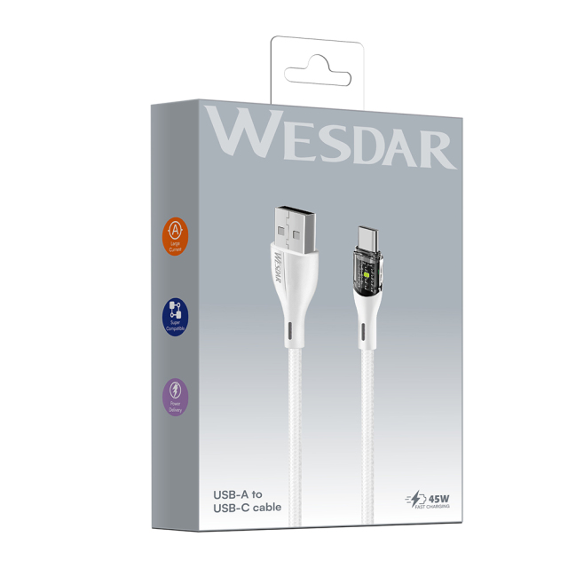 Wesdar 1m/1.5m/3m  C to C, A to C ,A to L ,C to L  Fast Charging Data Cable