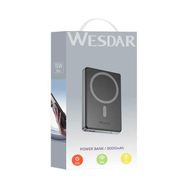 WESDAR 5000mah Magnetic Wireless Charger Fast Charge Mobile Power Bank