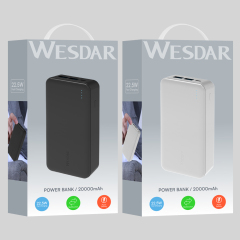 Wesdar 20000mAh Portable Power Bank Support 22.5w Fast Charging