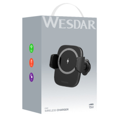 WESDAR 15W Auto-Clamping Magnetic Wireless Car Charger Mount