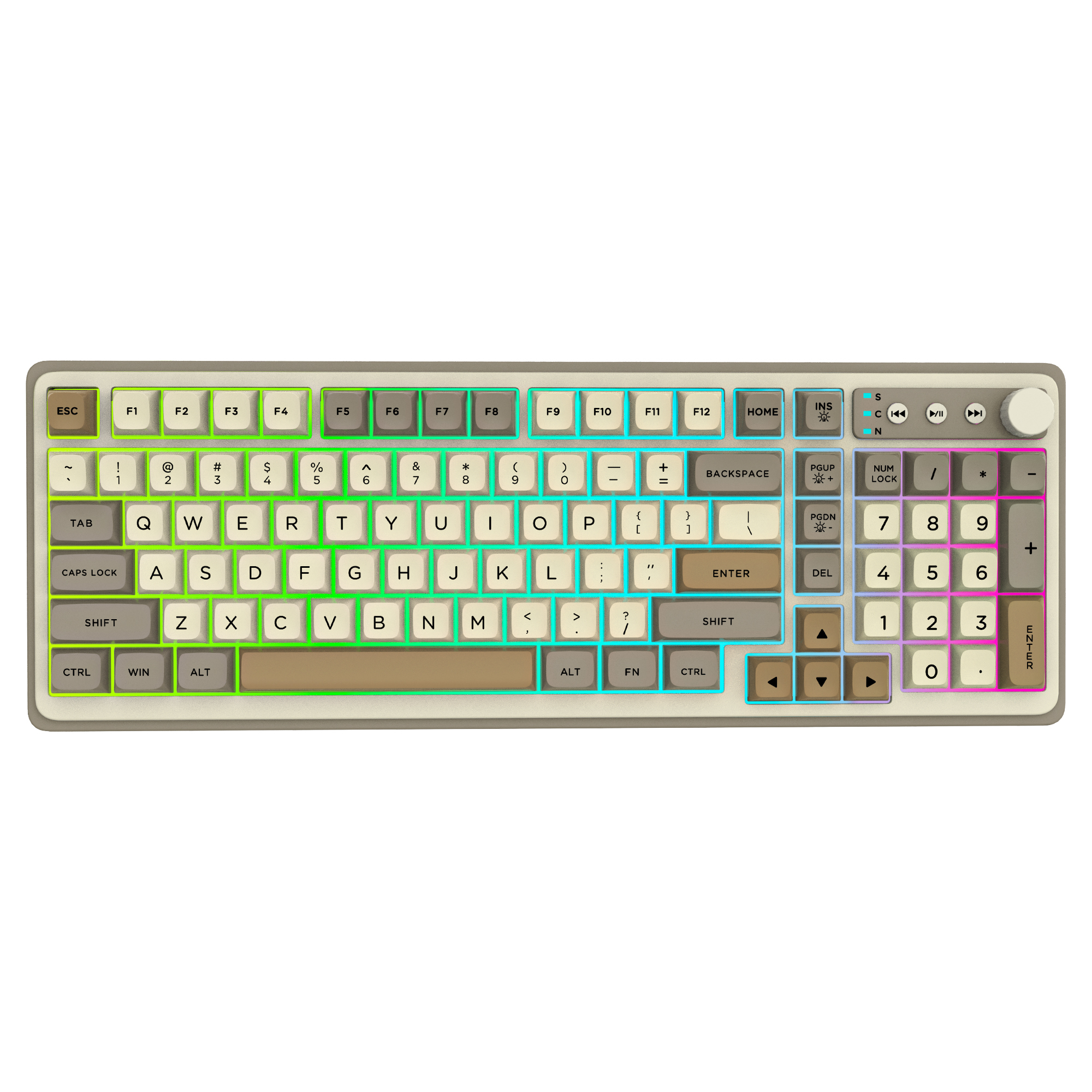 Wesdar 98-Keys Wired Keyboard with Colored Light