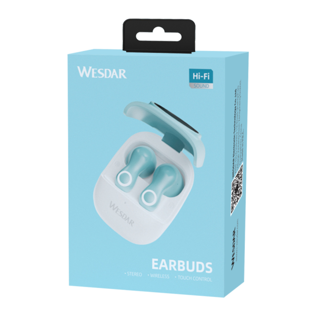 WESDAR Semi-In Ear Design Wireless Earphones V5.4 Bluetooth Version With LED Breathing Light