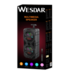 9W 2400mAh Bluetooth Double Horn Wireless Speakers 8" IPX4 Waterproof Subwoofer